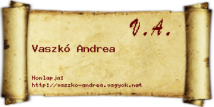 Vaszkó Andrea névjegykártya